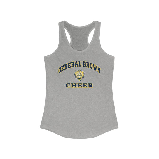 General Brown Cheer Women's Racerback Tank Top