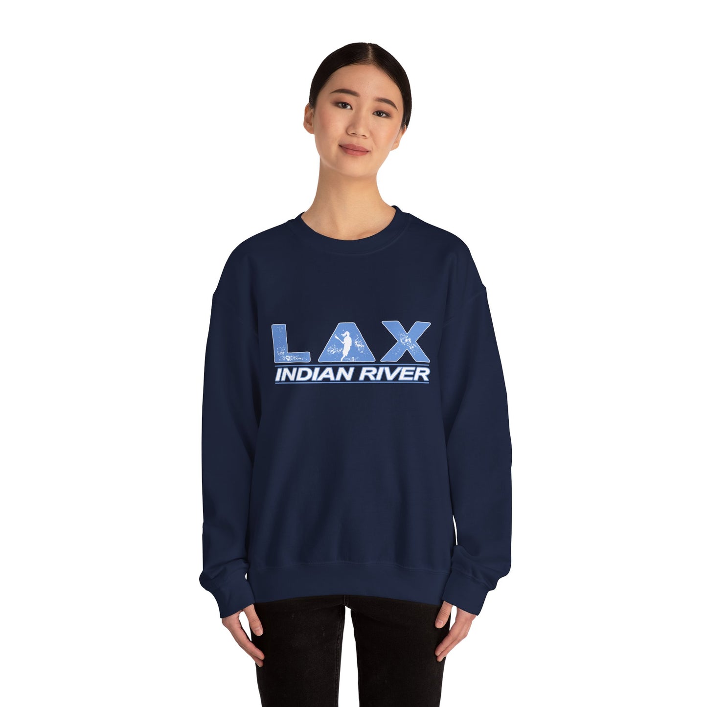 Girls LAX Indian River Unisex Crewneck Sweatshirt - Cozy Casual Wear for Sports Enthusiasts