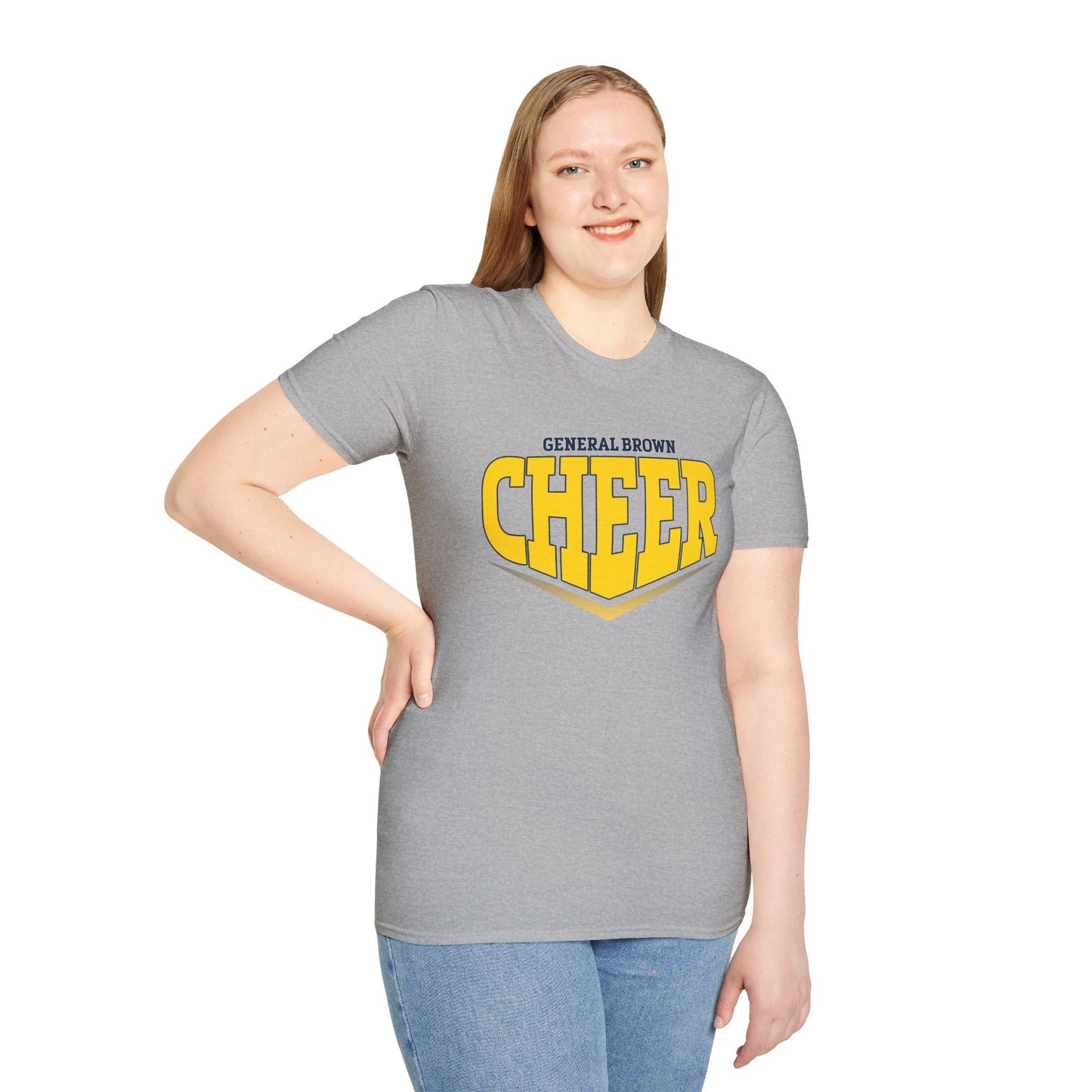 Unisex Softstyle Cheer T-Shirt - General Brown School Spirit Apparel