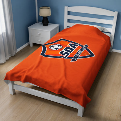 SDA Syracuse Soccer Velveteen Plush Blanket - Warm & Cozy Team Spirit Throw