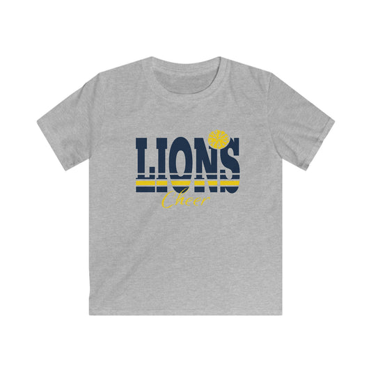 Kids Cheer Lions Softstyle Tee - Gray