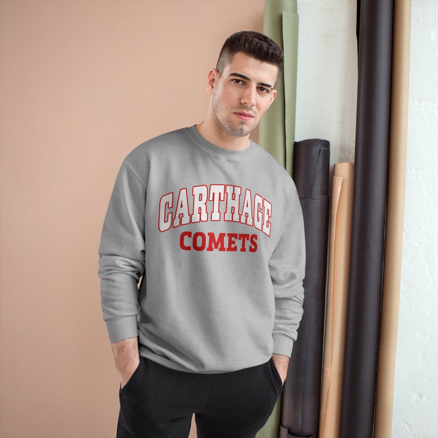 Carthage Comets Champion Sweatshirt - College Style Crewneck for School Spirit