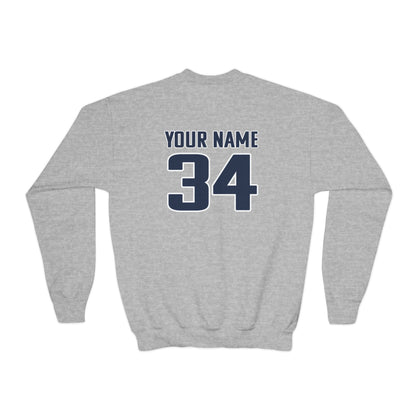 Youth Personalized Basketball Crewneck Sweatshirt - Gildan