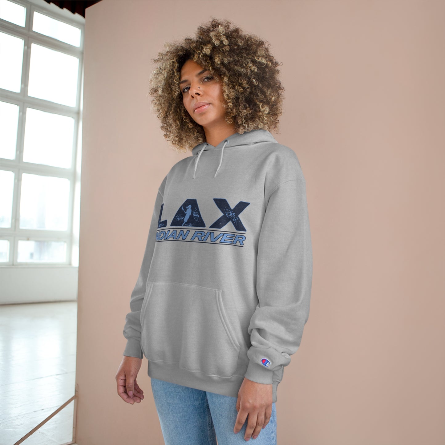 GIRLS LAX Indian River Champion Hoodie - Comfortable Graphic Sweatshirt for Travel Lovers