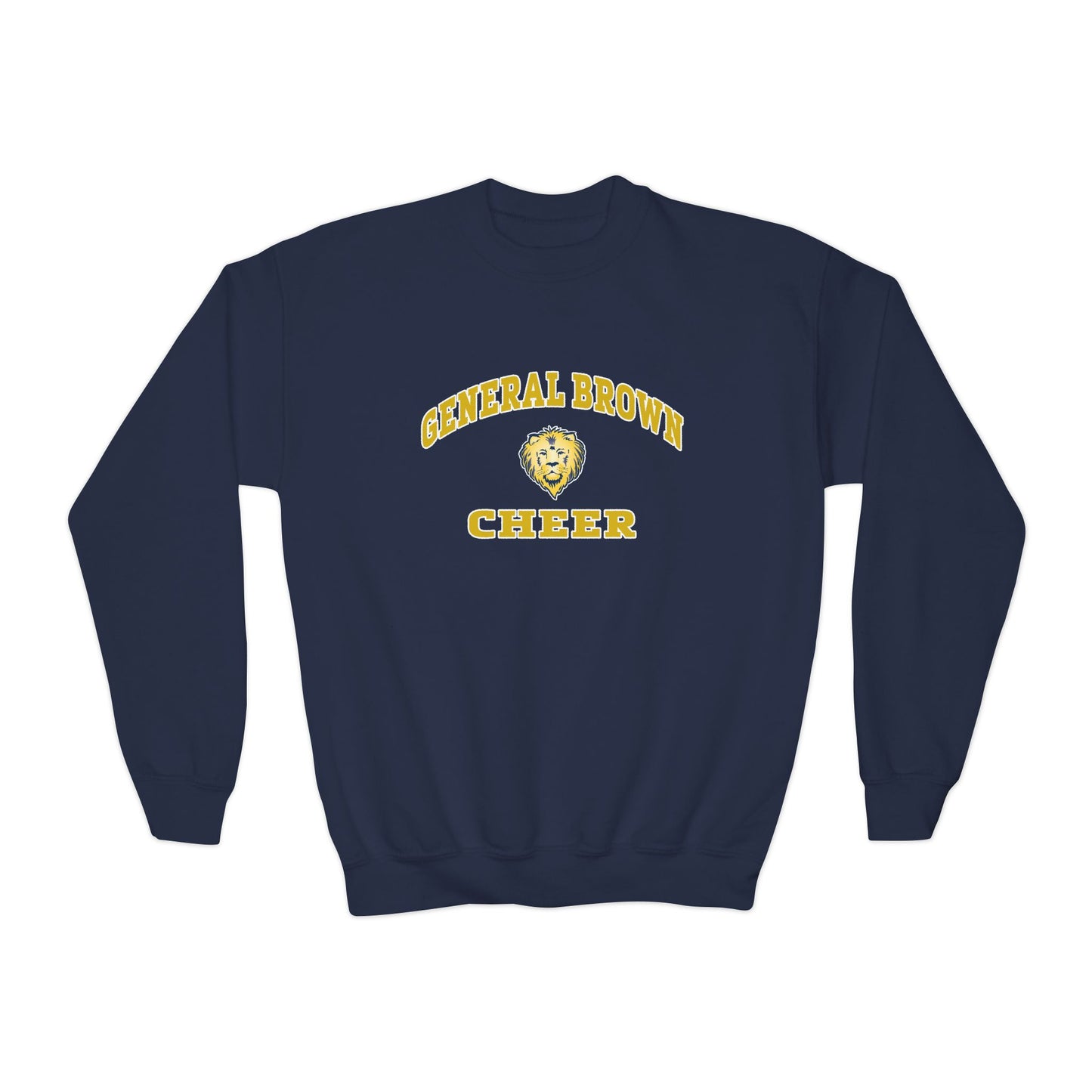 General Brown Cheer Youth Crewneck Sweatshirt - Cozy & Stylish for Young Fans