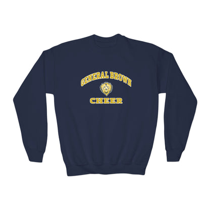 General Brown Cheer Youth Crewneck Sweatshirt - Cozy & Stylish for Young Fans