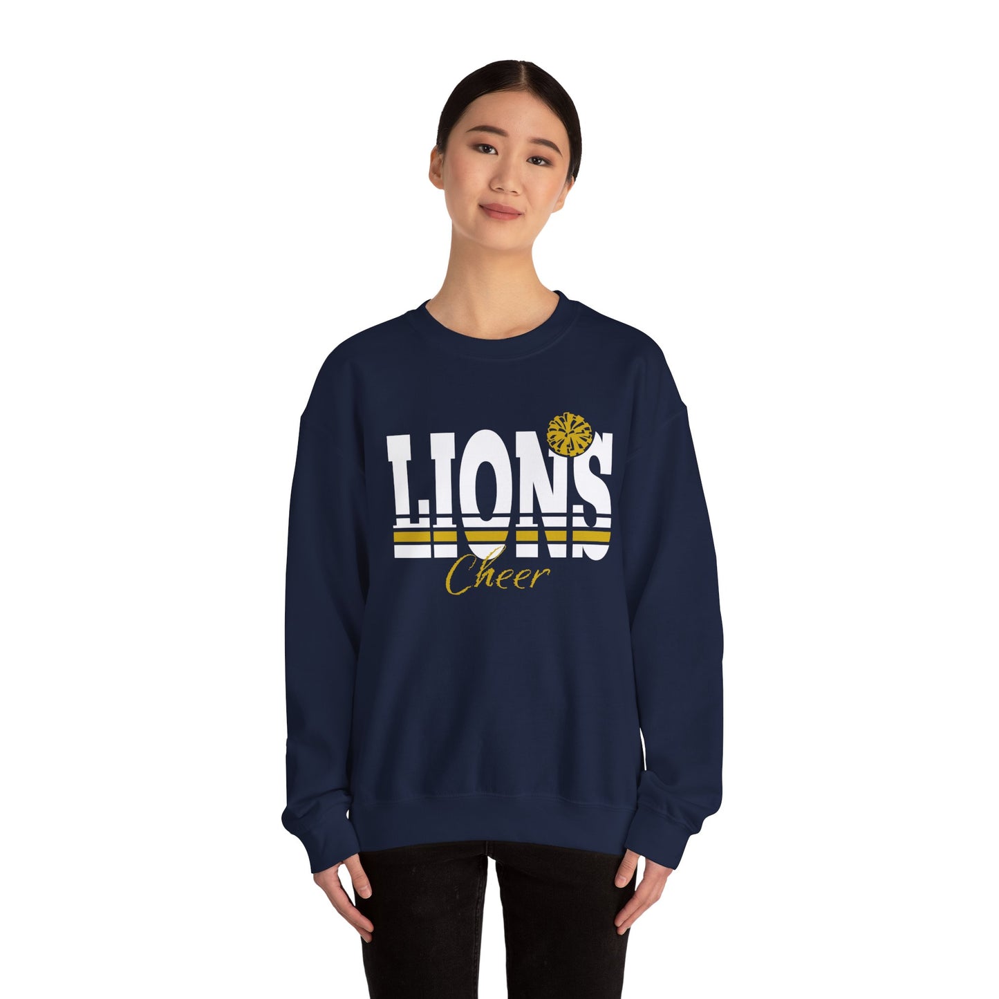 Lions Cheer Unisex Crewneck Sweatshirt - Comfortable Sports Apparel