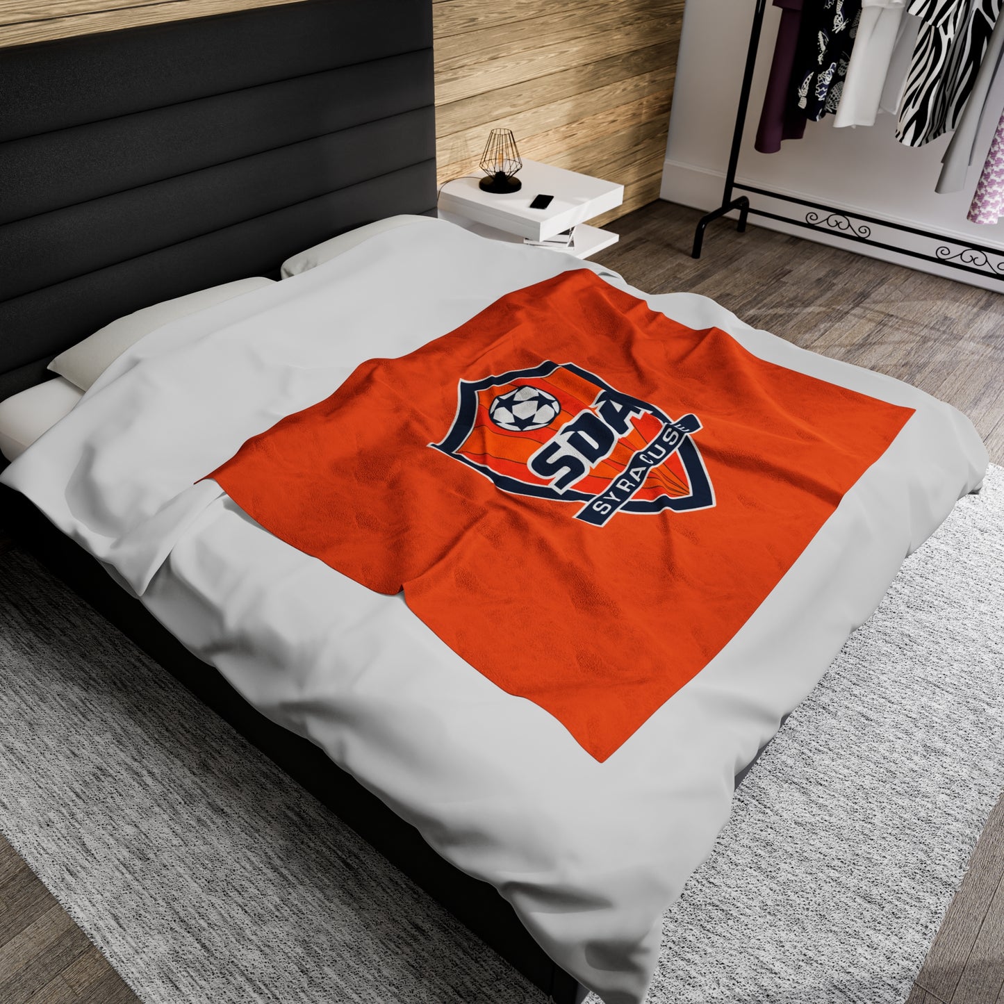 SDA Syracuse Soccer Velveteen Plush Blanket - Warm & Cozy Team Spirit Throw