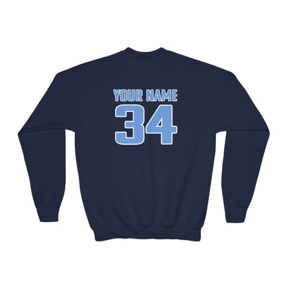 Youth Personalized Basketball Crewneck Sweatshirt - Gildan