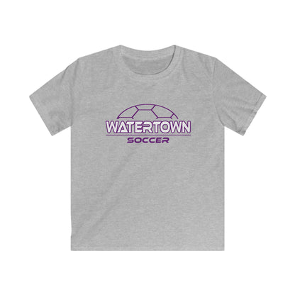 Watertown Soccer Kids Softstyle Tee - Gray Youth T-Shirt for Young Athletes