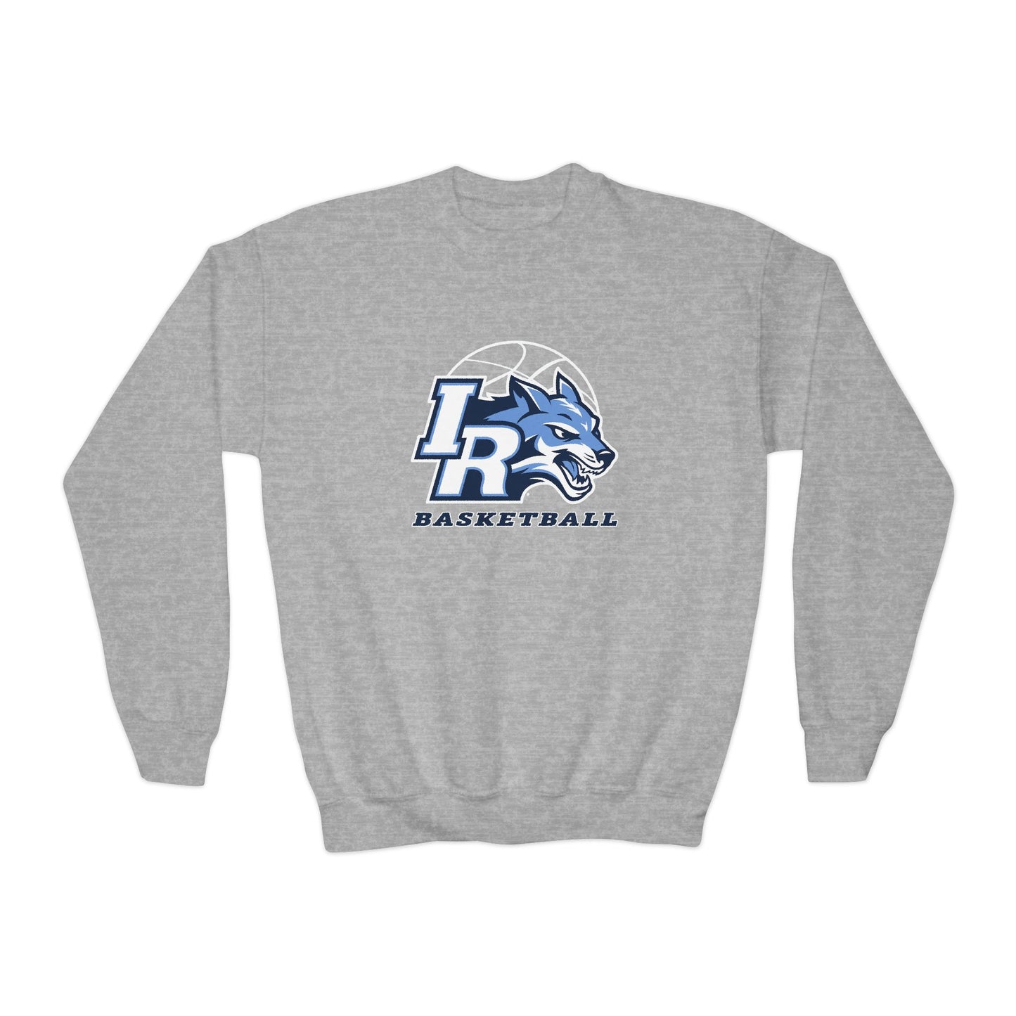 Youth Personalized Basketball Crewneck Sweatshirt - Gildan