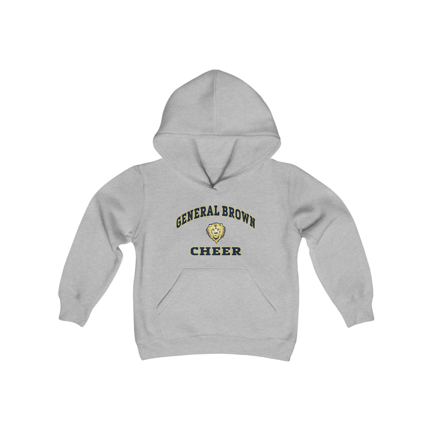 General Brown Cheer Youth Hooded Sweatshirt - Comfortable & Stylish for Young Athletes