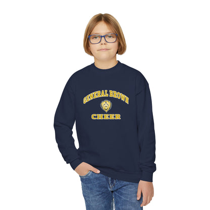 General Brown Cheer Youth Crewneck Sweatshirt - Cozy & Stylish for Young Fans