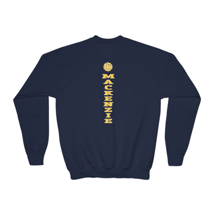 Cheerleader Youth Crewneck Sweatshirt | Personalized Cheer Design for Spirit Wear