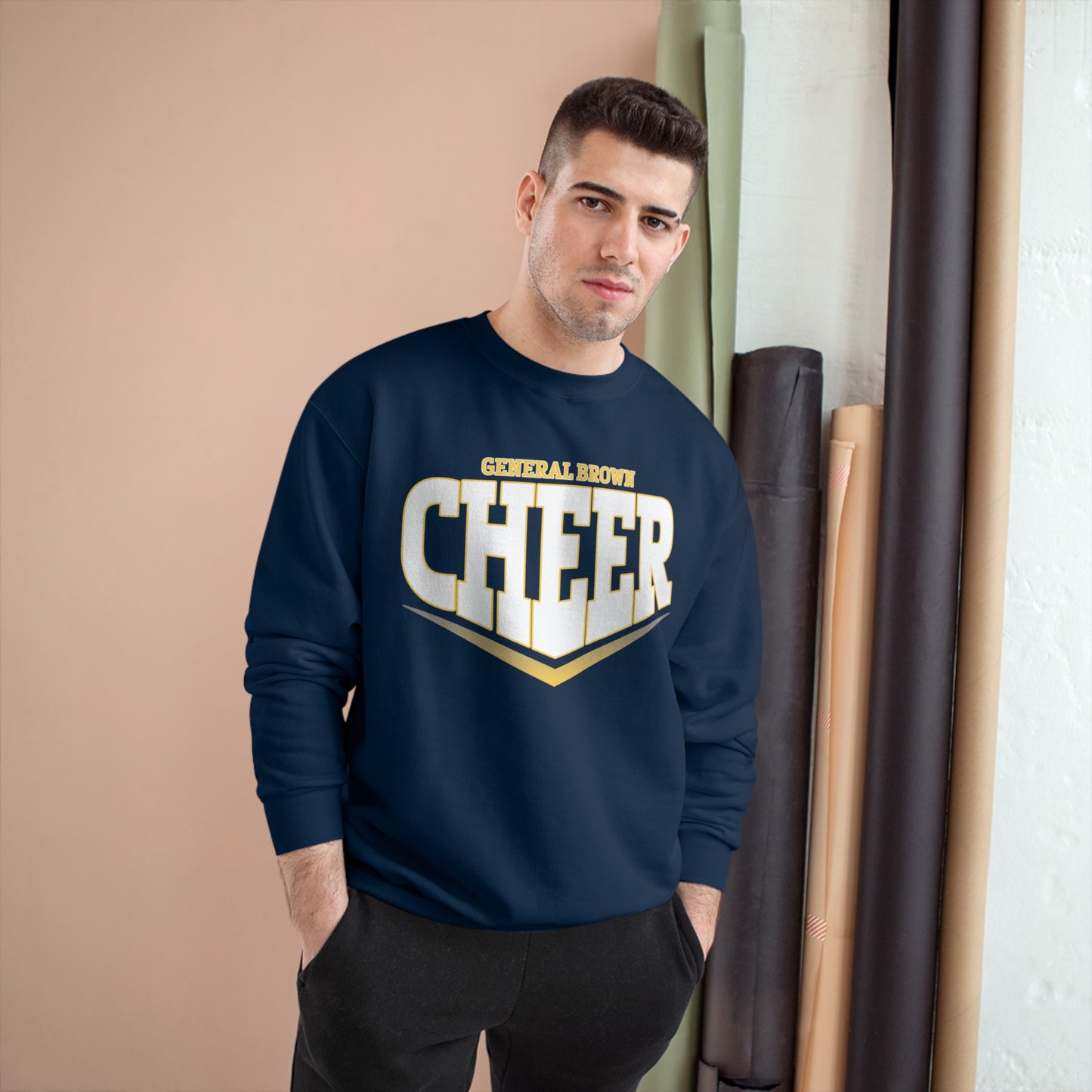 General Brown Cheer Champion Sweatshirt - Comfortable Sportswear for Fans