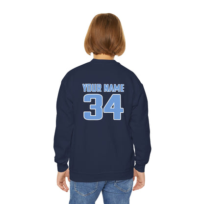 Youth Personalized Basketball Crewneck Sweatshirt - Gildan