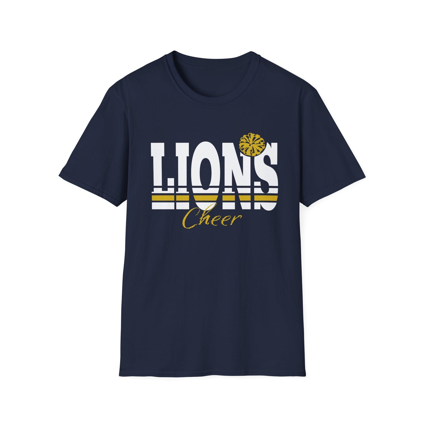 Lions Cheer Unisex Softstyle T-Shirt - Perfect for Game Day and Spirit Wear