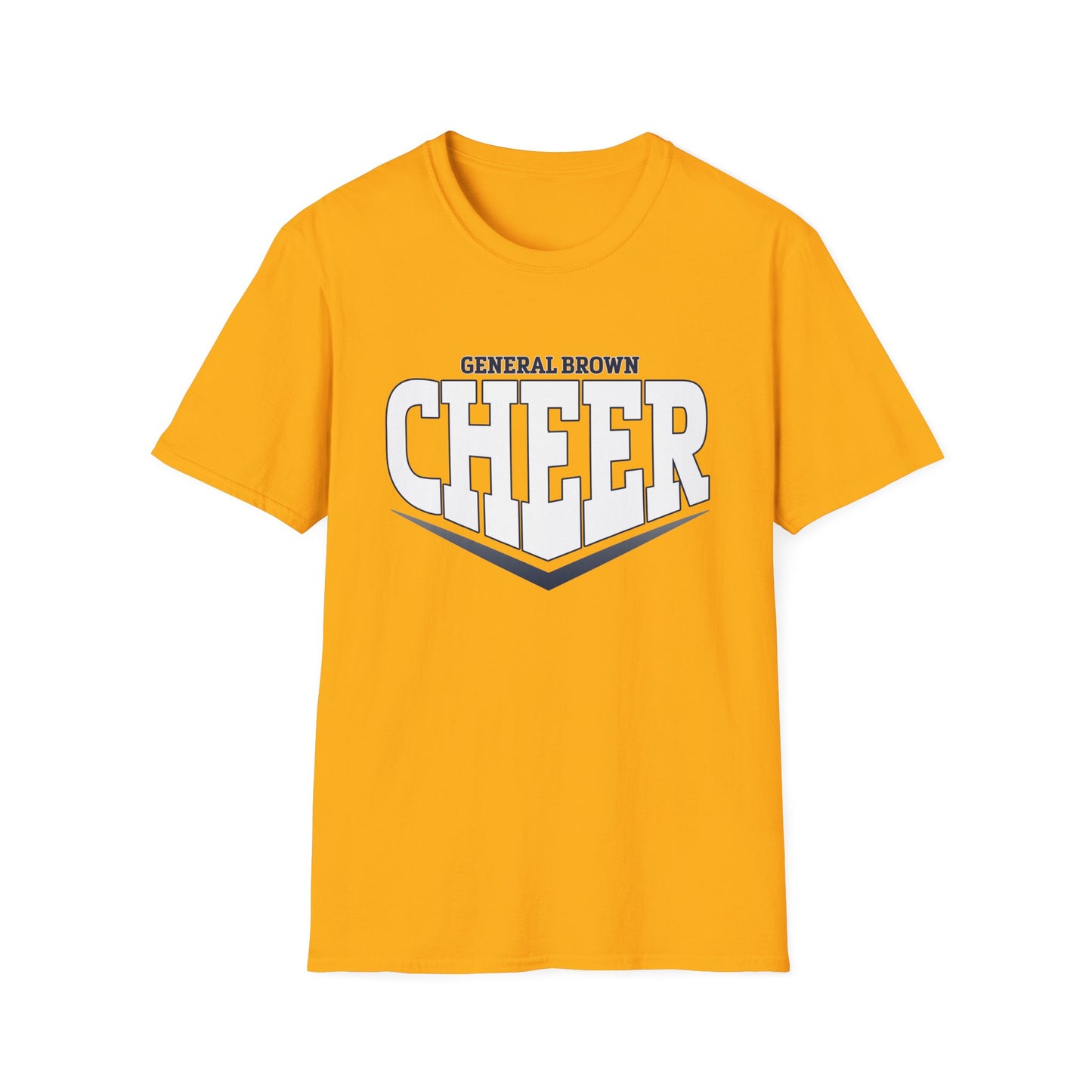 Unisex Softstyle Cheer T-Shirt - General Brown School Spirit Apparel