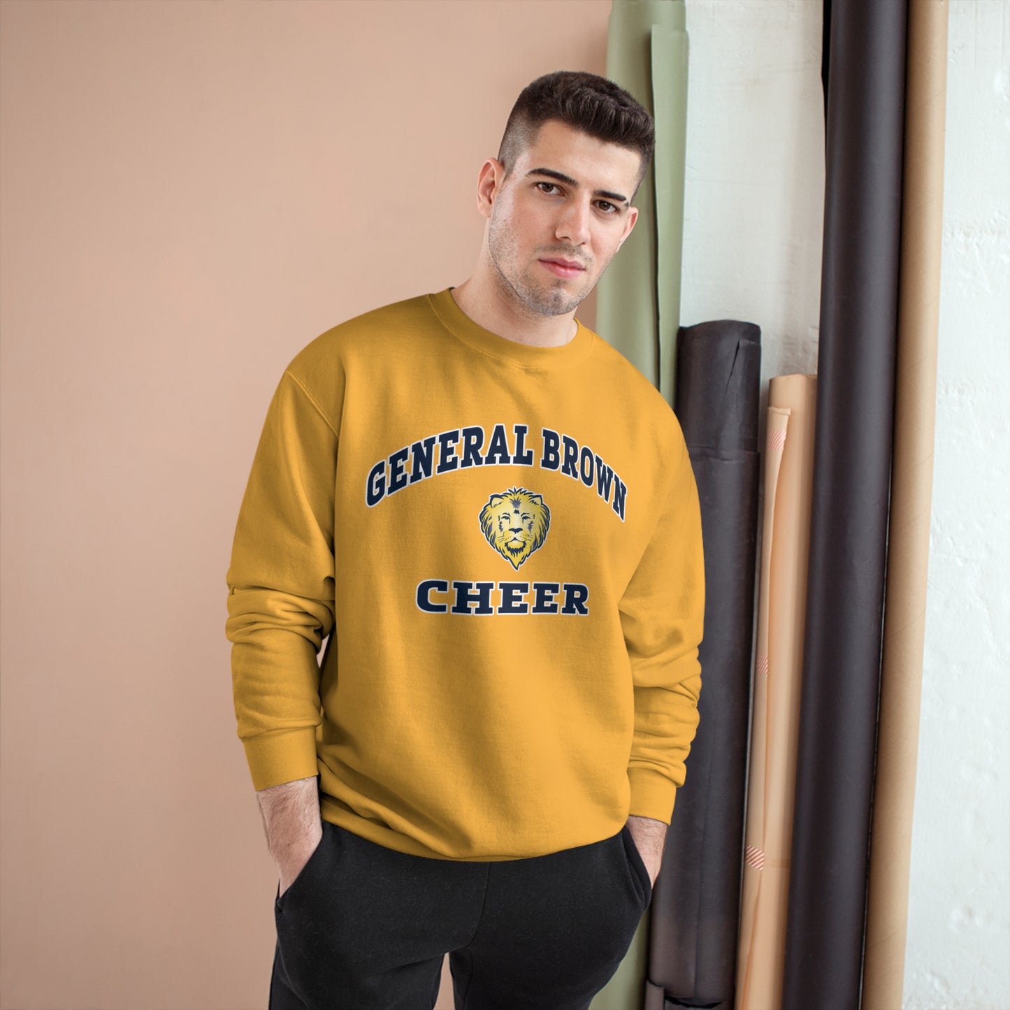 General Brown Cheer Sweatshirt - Cozy Champion Apparel for Fans