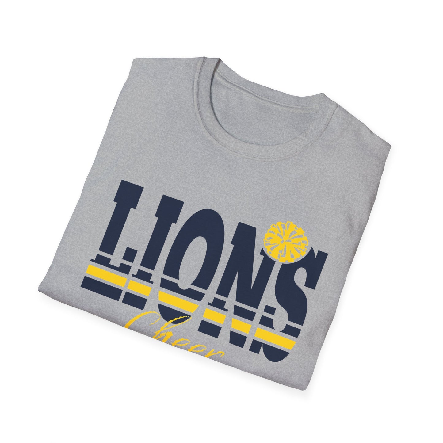 Lions Cheer Unisex Softstyle T-Shirt - Perfect for Game Day and Spirit Wear