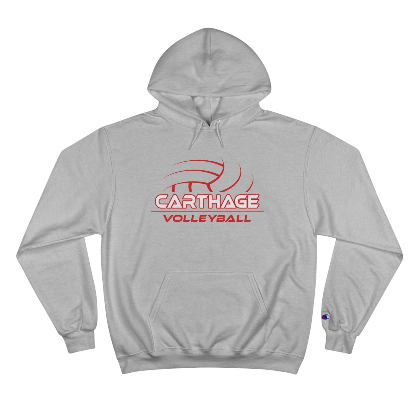 Carthage Volleyball Champion Hoodie - Soft Gray Pullover for Players & Fans