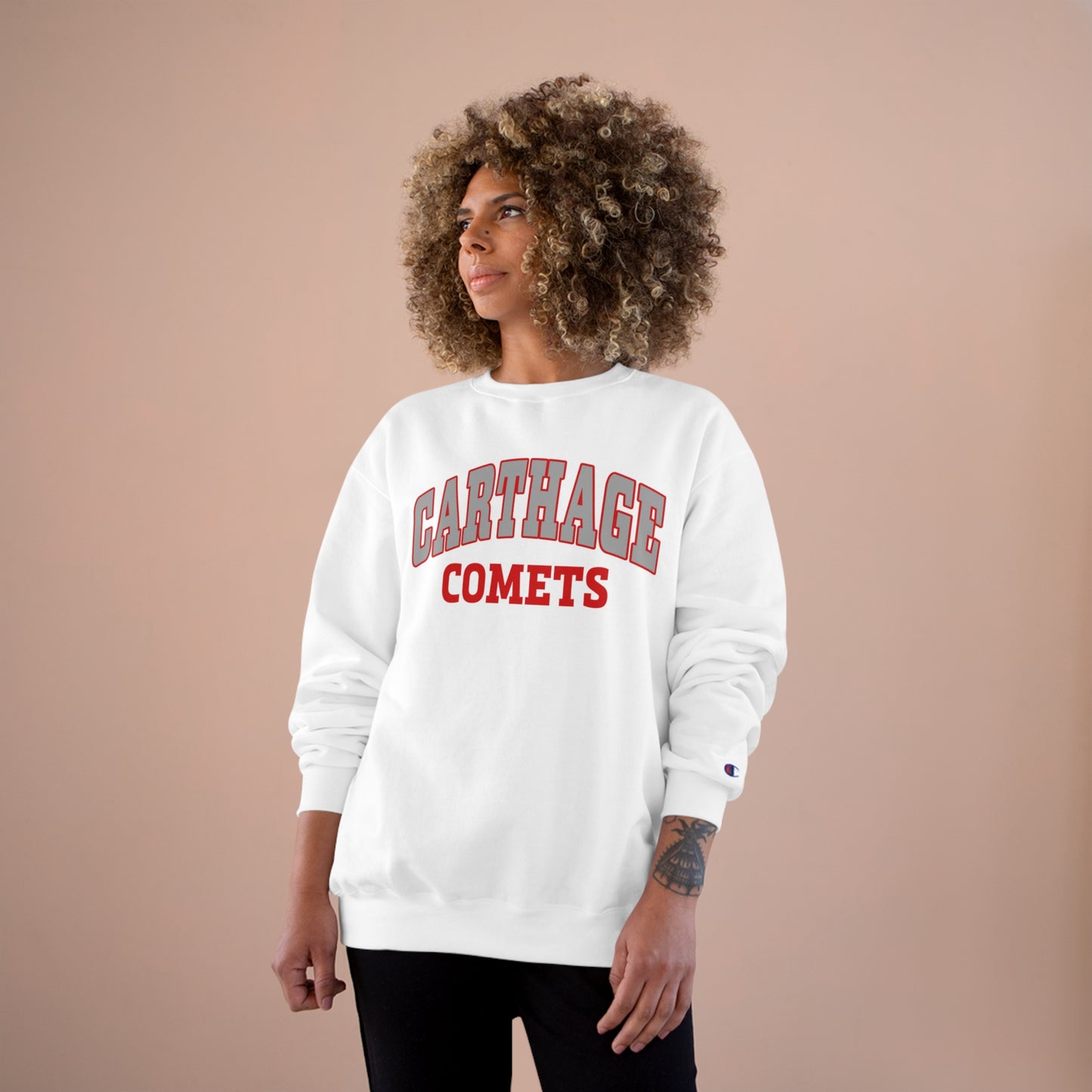 Carthage Comets Champion Sweatshirt - College Style Crewneck for School Spirit