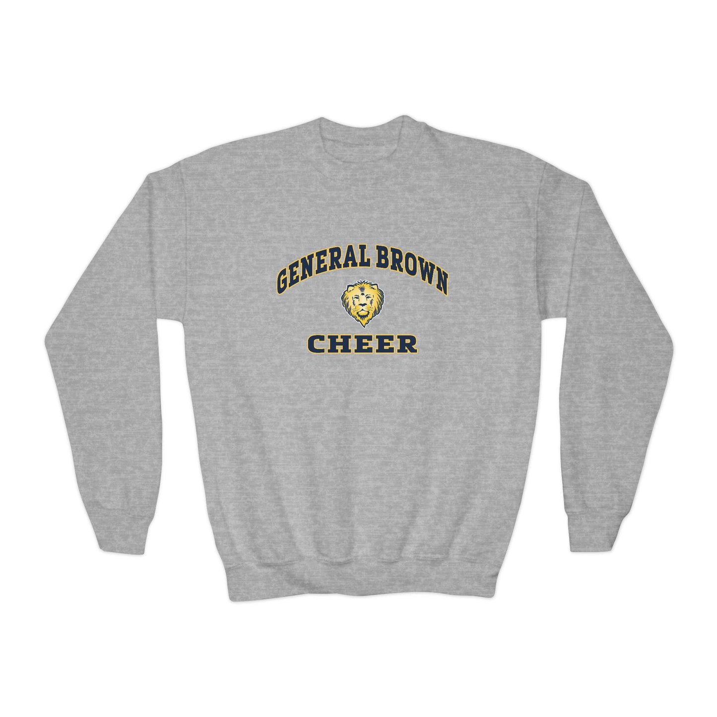 General Brown Cheer Youth Crewneck Sweatshirt - Cozy & Stylish for Young Fans