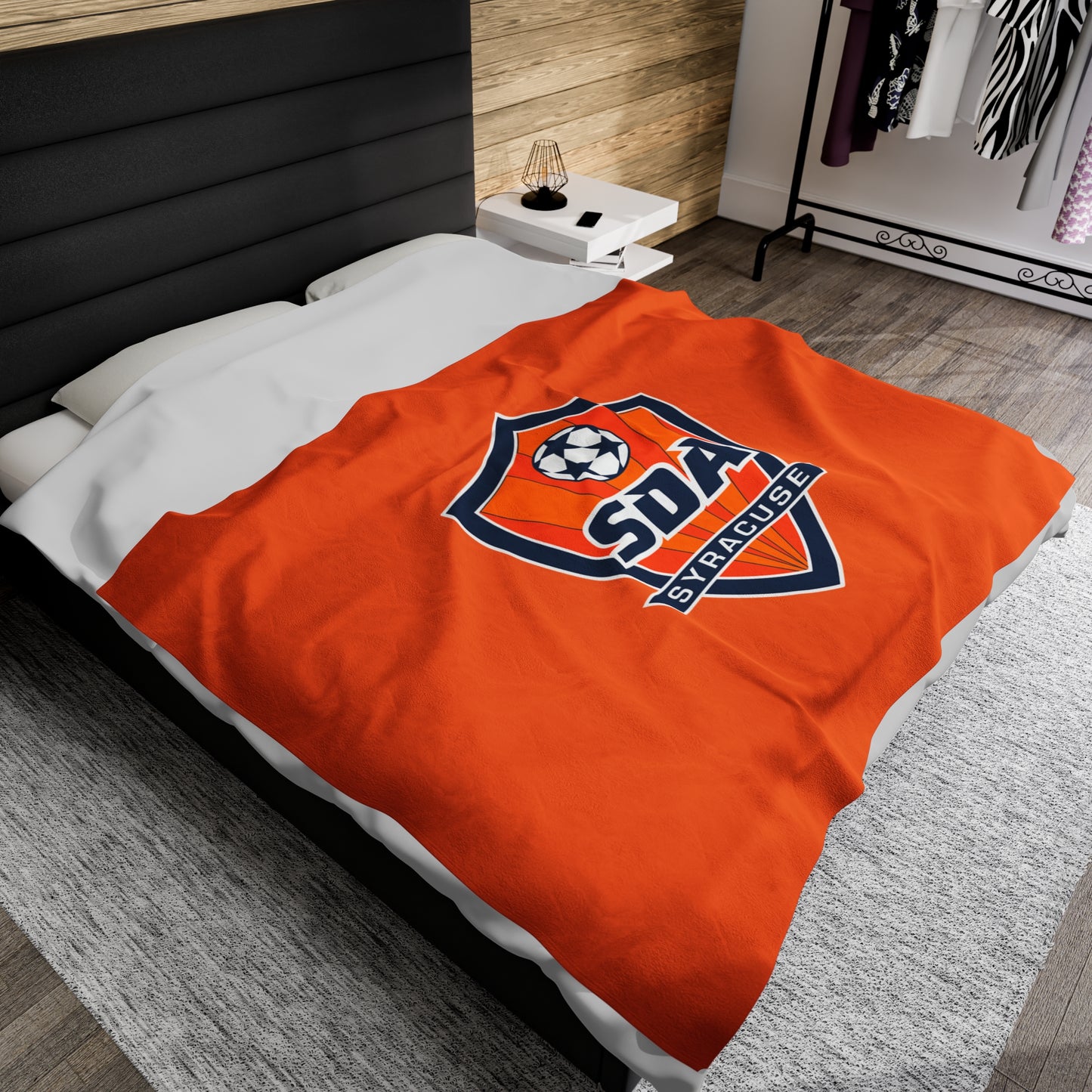 SDA Syracuse Soccer Velveteen Plush Blanket - Warm & Cozy Team Spirit Throw