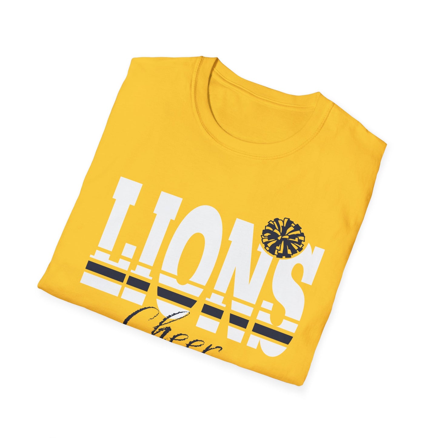 Lions Cheer Unisex Softstyle T-Shirt - Perfect for Game Day and Spirit Wear