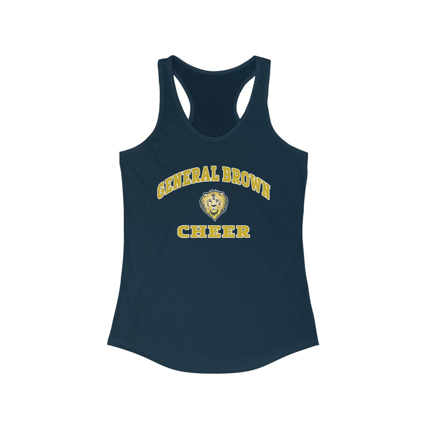 General Brown Cheer Women's Racerback Tank Top