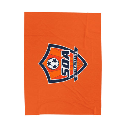 SDA Syracuse Soccer Velveteen Plush Blanket - Warm & Cozy Team Spirit Throw