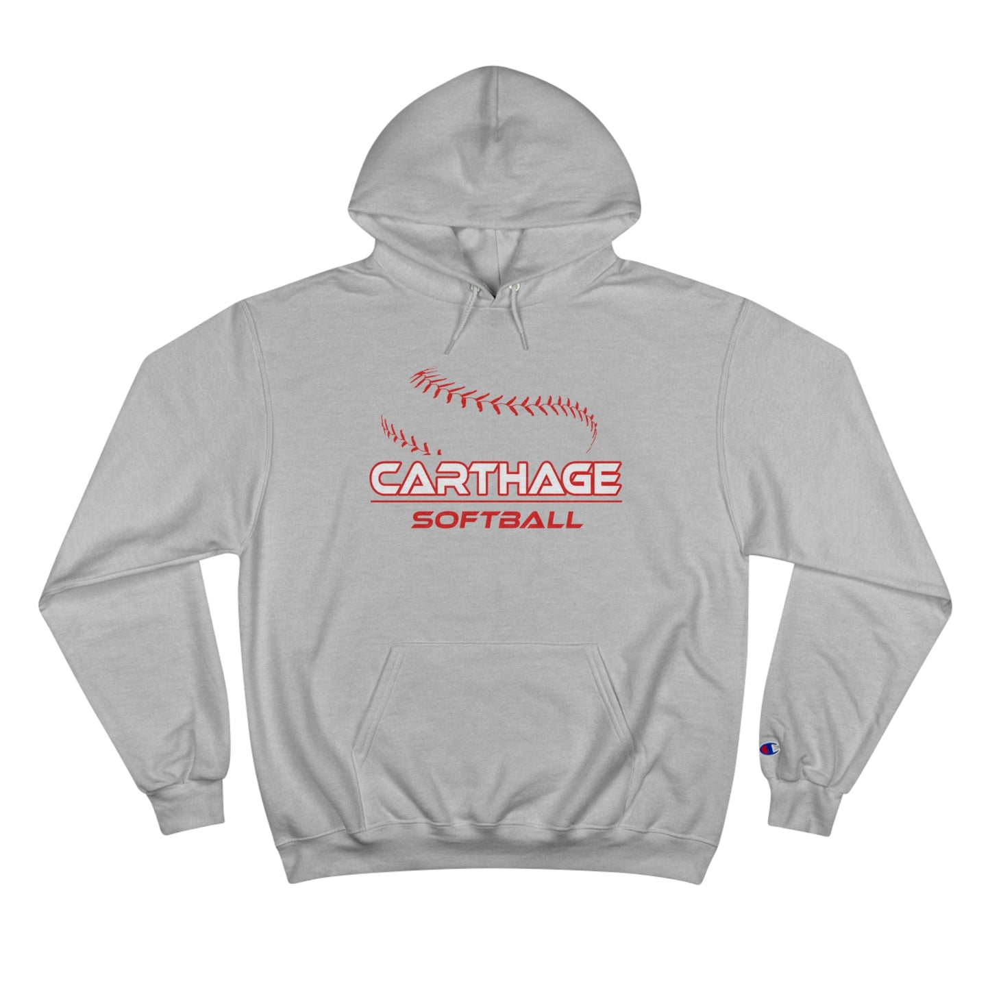 Carthage Softball Champion Hoodie - Comfortable Gray Sweatshirt for Fans